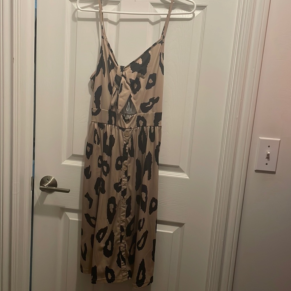 Spaghetti Strap Leopard Dress